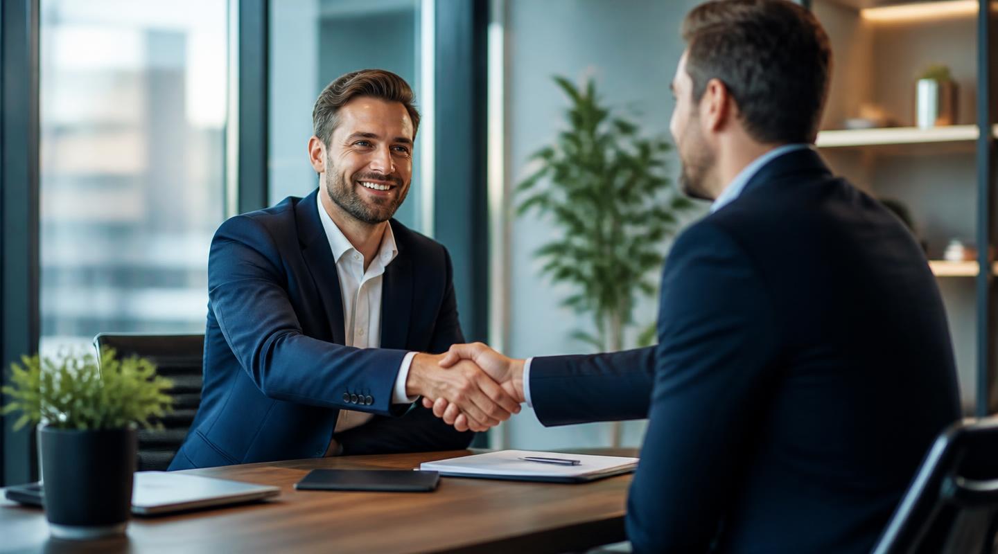 Business owner meeting with a PEO broker