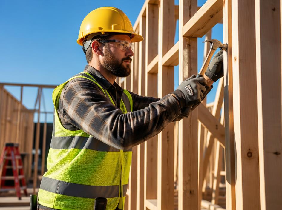 Construction worker on a building site