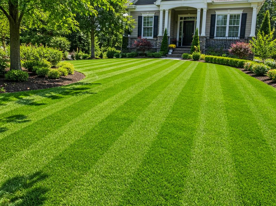 Well-maintained green lawn